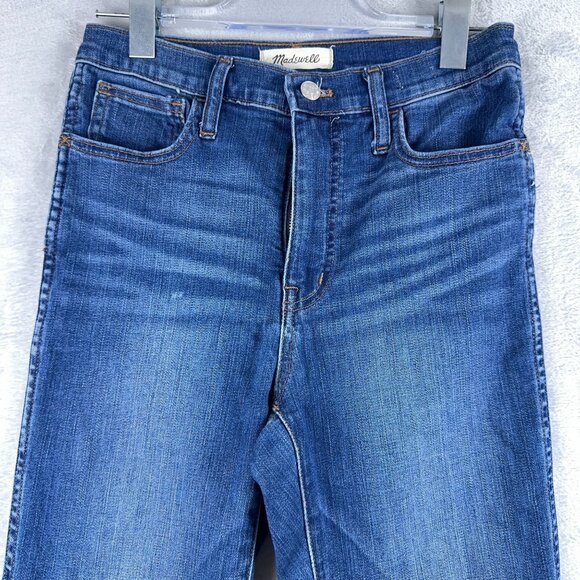 Madewell 10" High-Rise Roadtripper Jeans Raw-Hem Womens Waterford Wash Size W26 - Picture 3 of 12